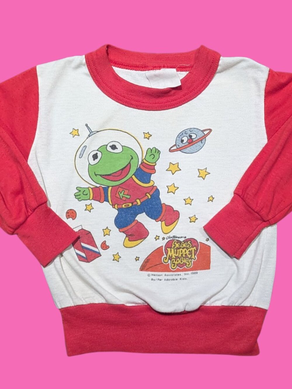 Vintage 1980's Kermit the Astronaut Long Sleeve T-Shirt for Children